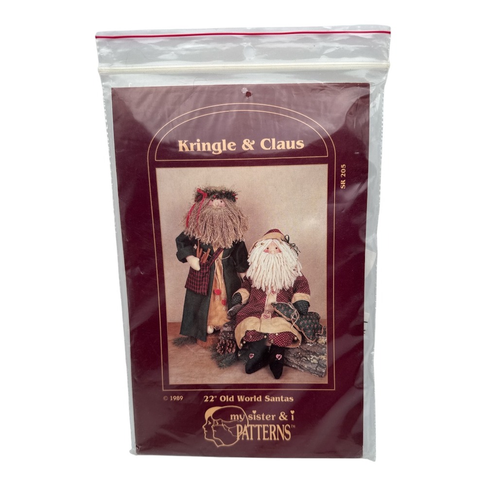 Kringle and Claus 22" Old World Two Santa's Craft Pattern My Sister and I 1989
